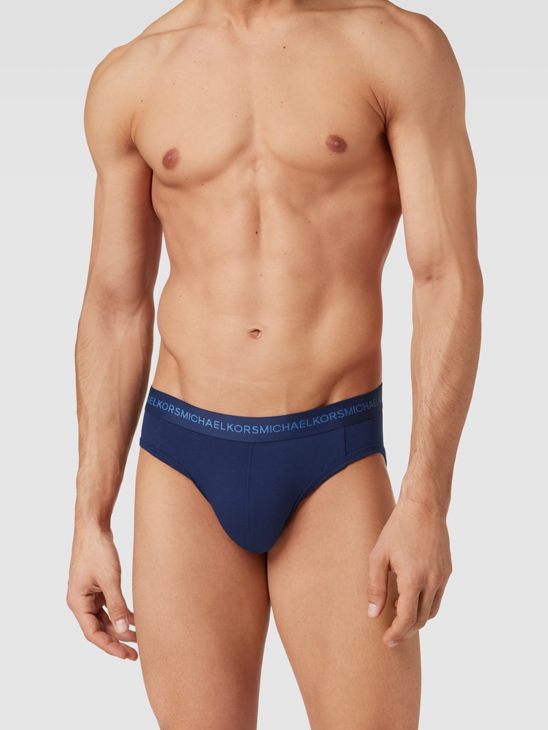 Slip mit Label-Details Modell 'SUPREME' im 3er-Pack in marineblau