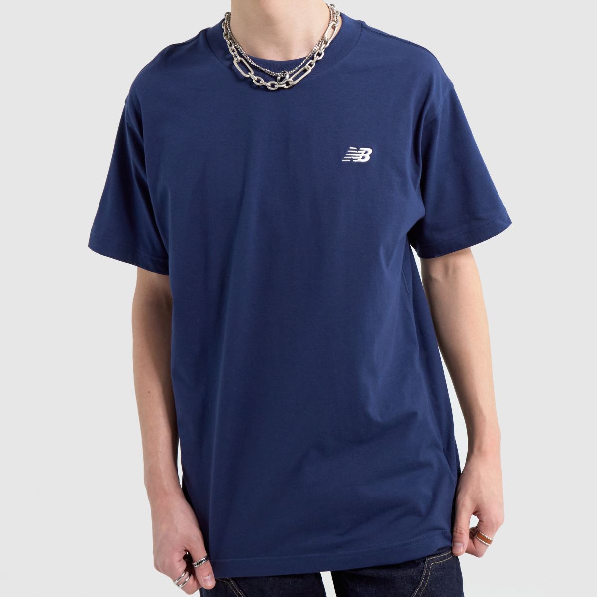 New Balance – Marinblå sport-t-shirt i bomull
