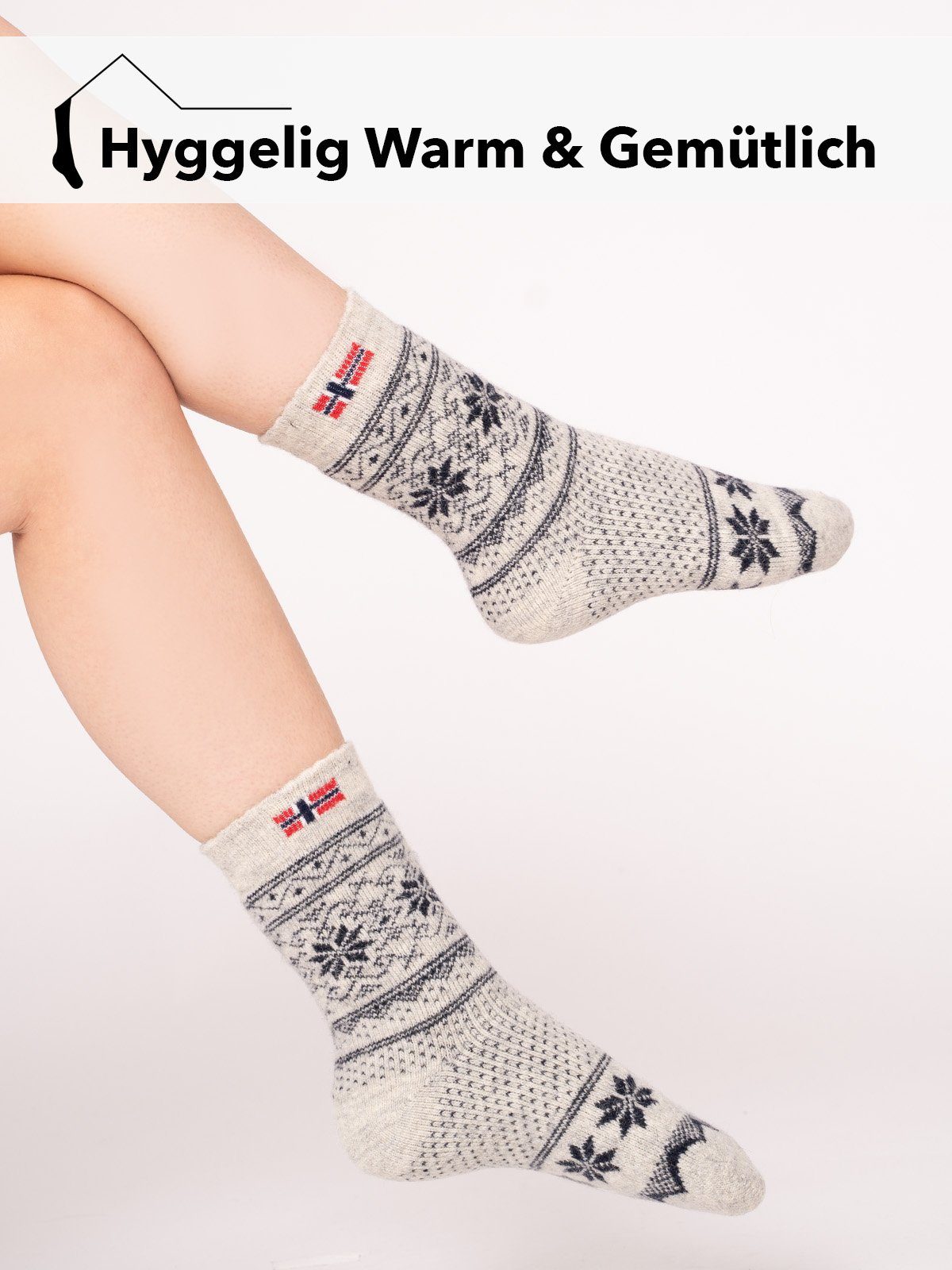 HomeOfSocks Norwegersocken Skandinavische Wollsocke 