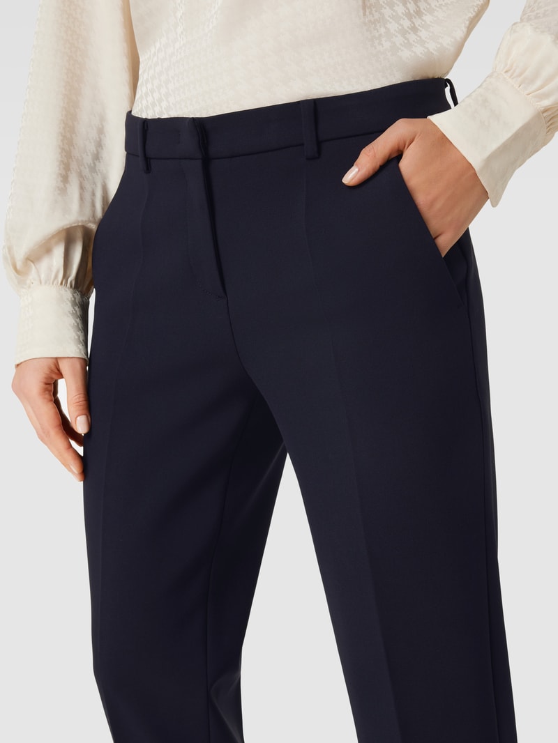 Chino mit Bundfalten Modell 'KRYSTAL' in marineblau