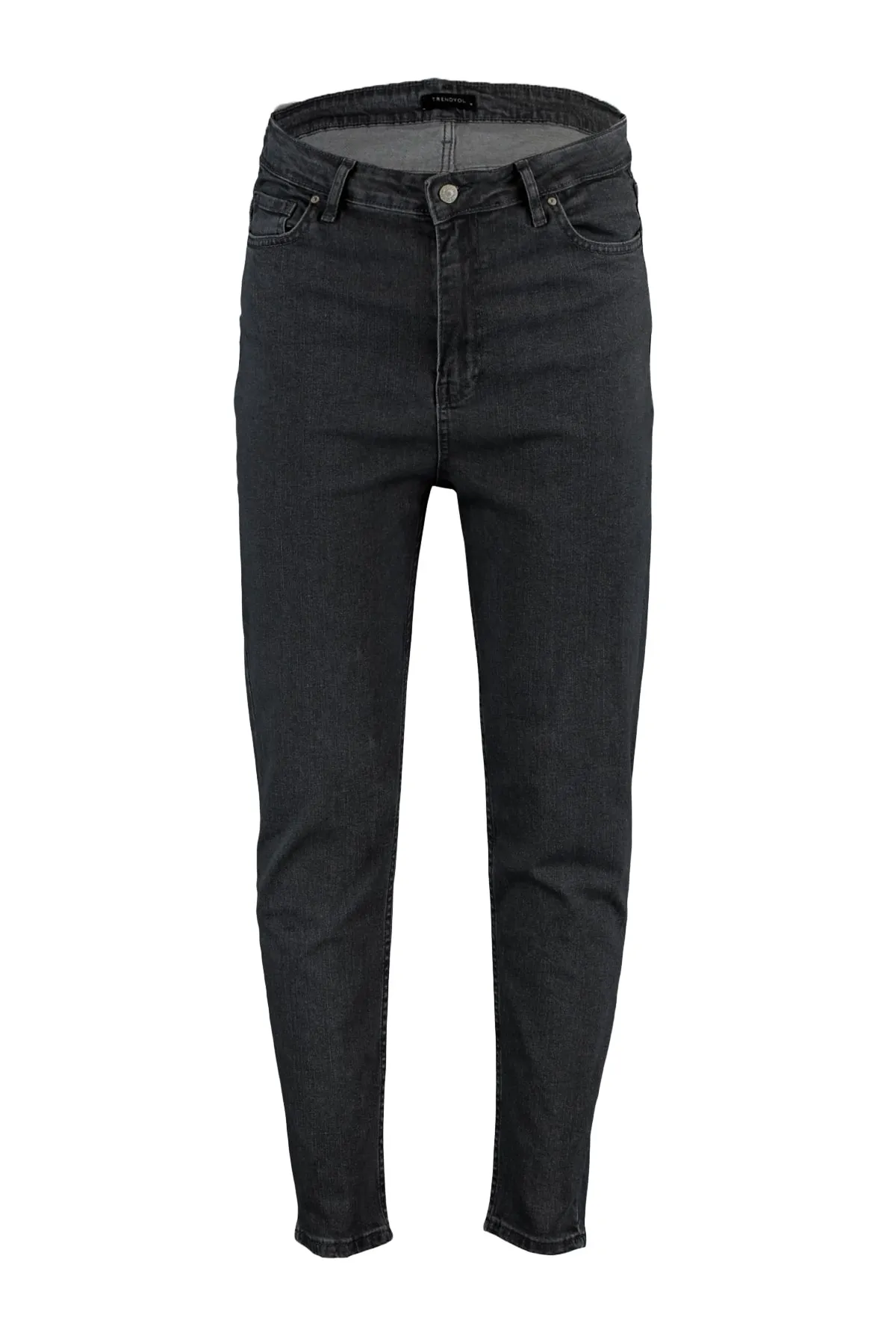 Trendyol Curve  Graue, dehnbare Skinny-Jeans mit hoher Taille TBBSS22JE00007