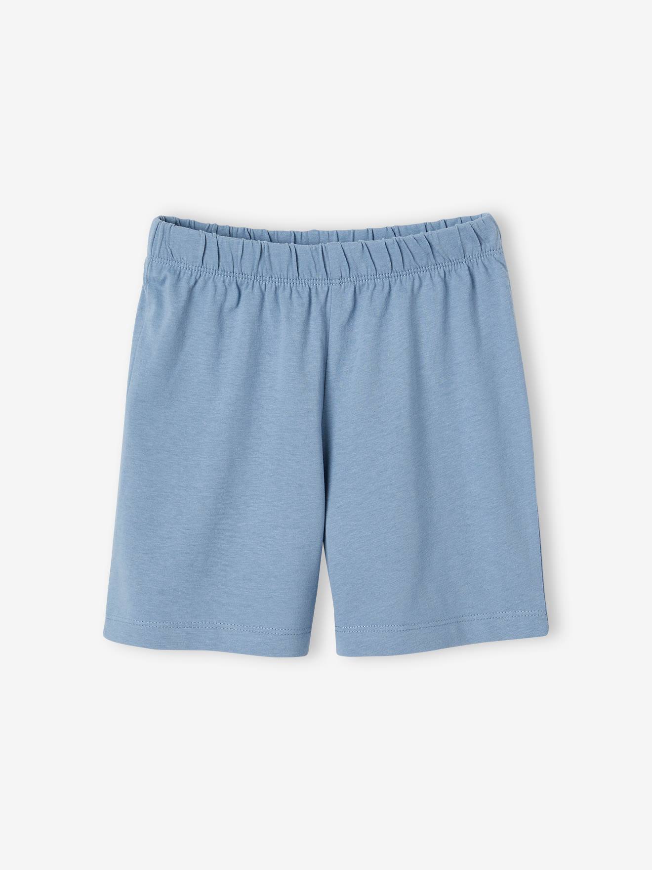 Vertbaudet Kurzer Jungen Schlafanzug mit Schriftzug Oeko-Tex - himmelblau