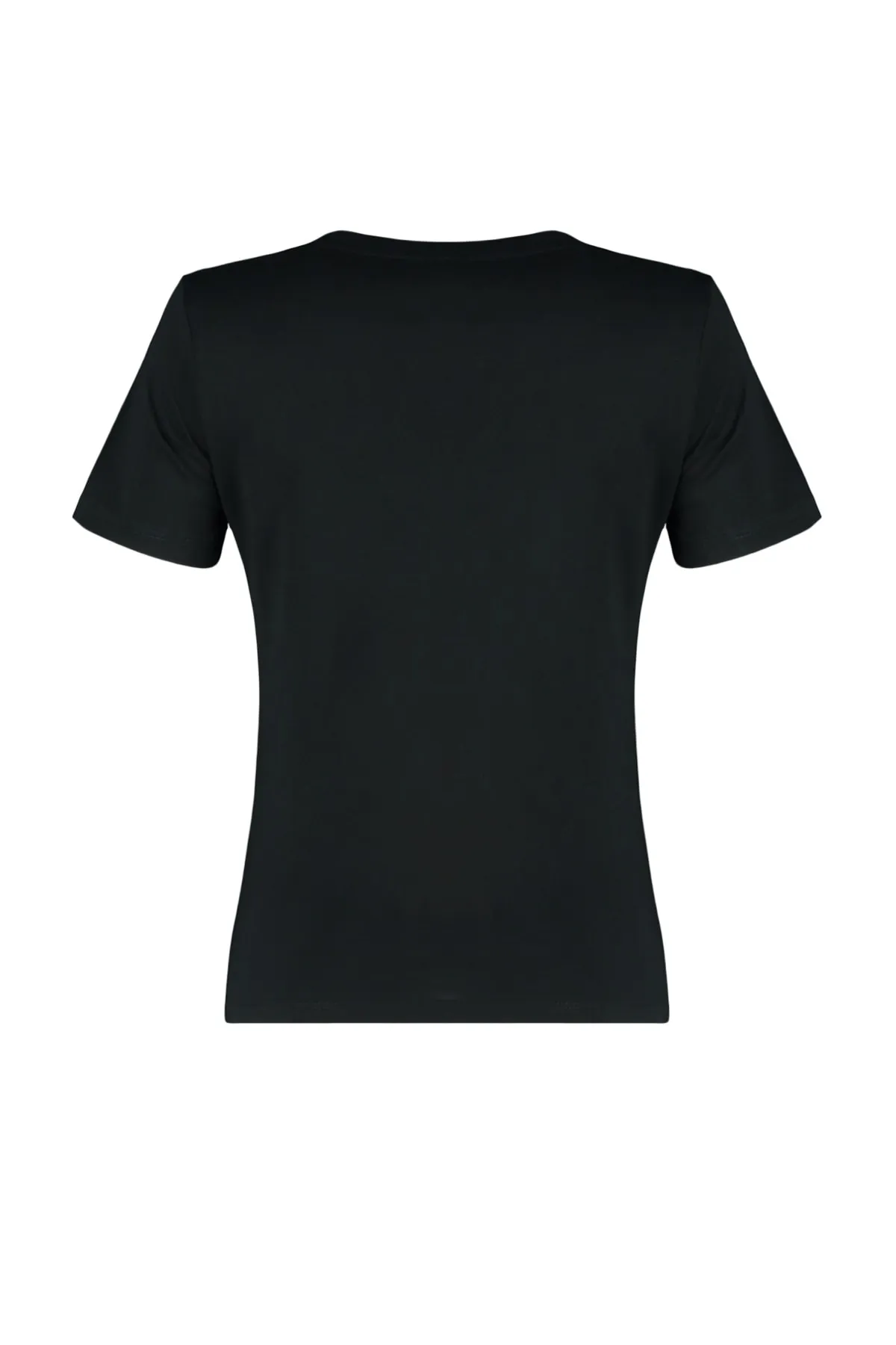 Trendyol Collection  Schwarzes Basic-Strick-T-Shirt mit V-Ausschnitt aus 100 % Baumwolle TWOSS23TS00001