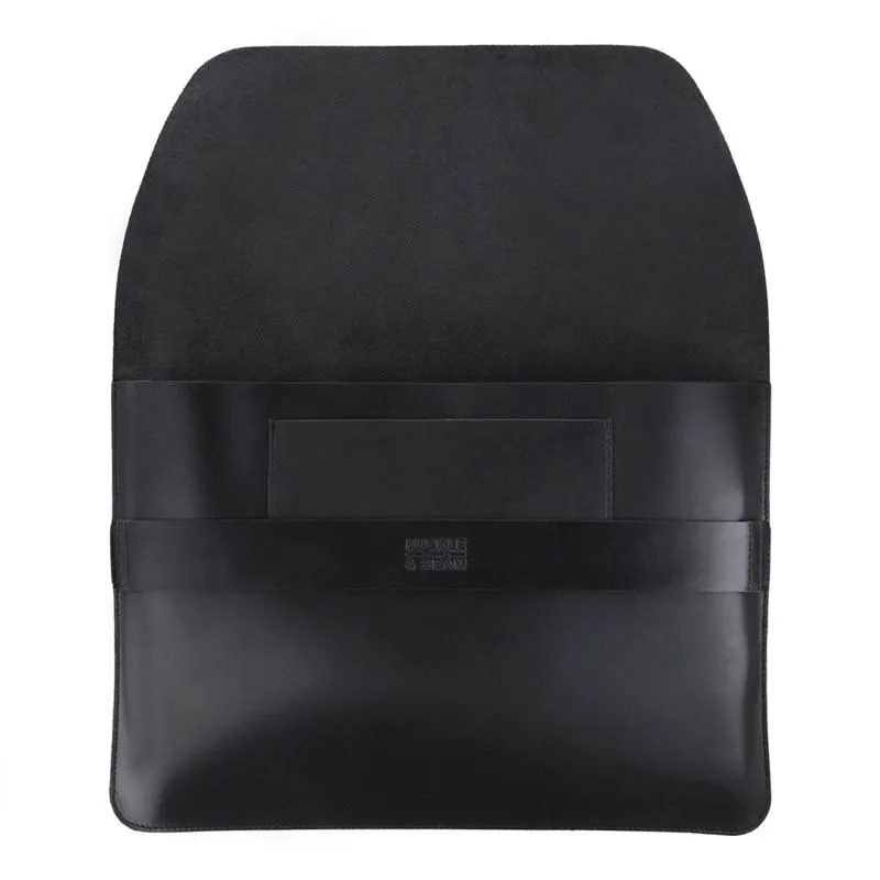 Buckle & Seam Leder Laptop Sleeve Terra 13 Zoll - Schwarz