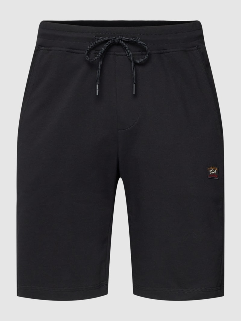 Sweatshorts mit Label-Detail in schwarz