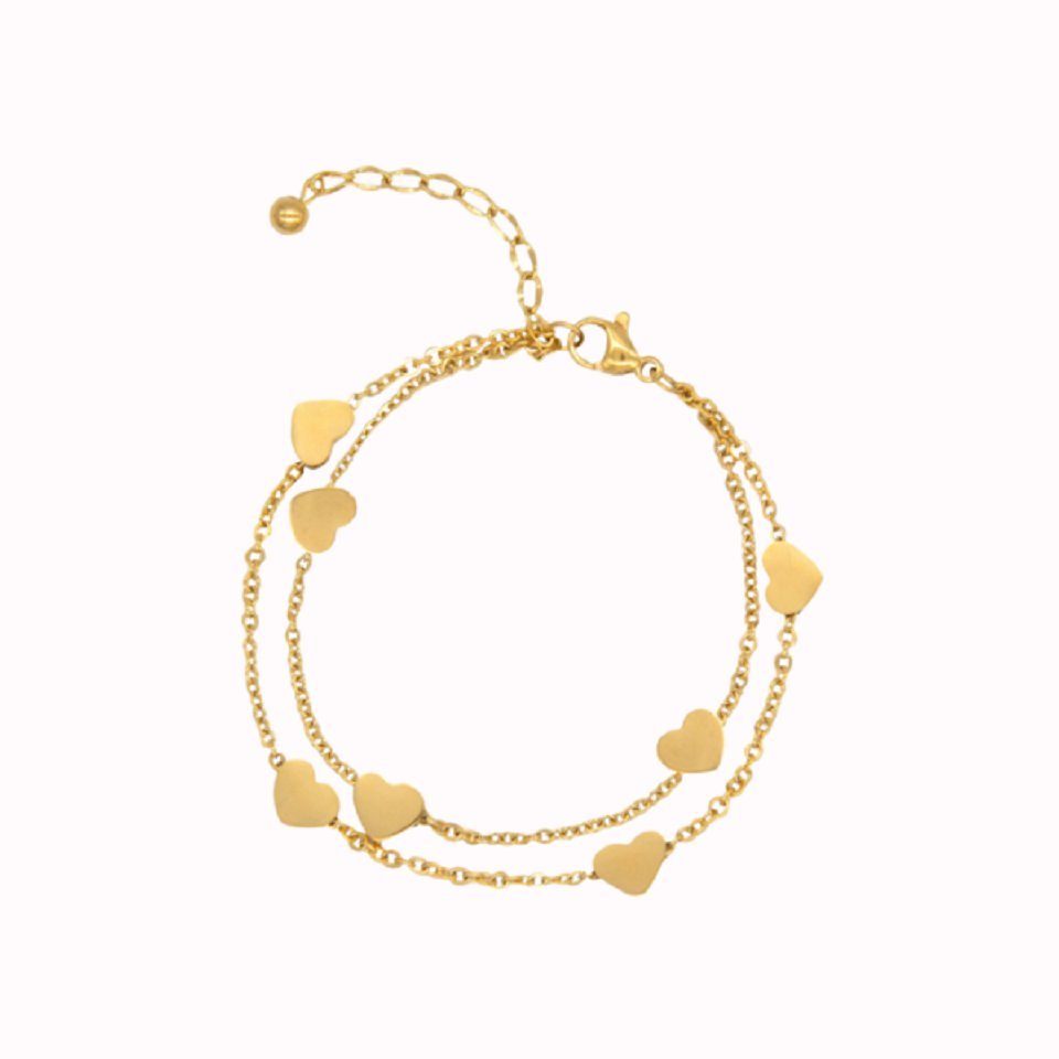 ENGELSINN Armband Schmuck Edelstahl Herzen Gold inkl. Geschenkbox (1-tlg)