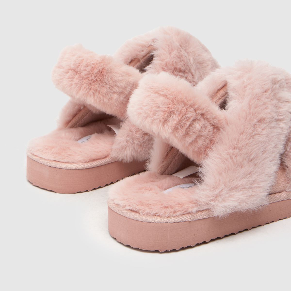 Schuh – Harper – Ljusrosa tofflor i pälsfärgad mule