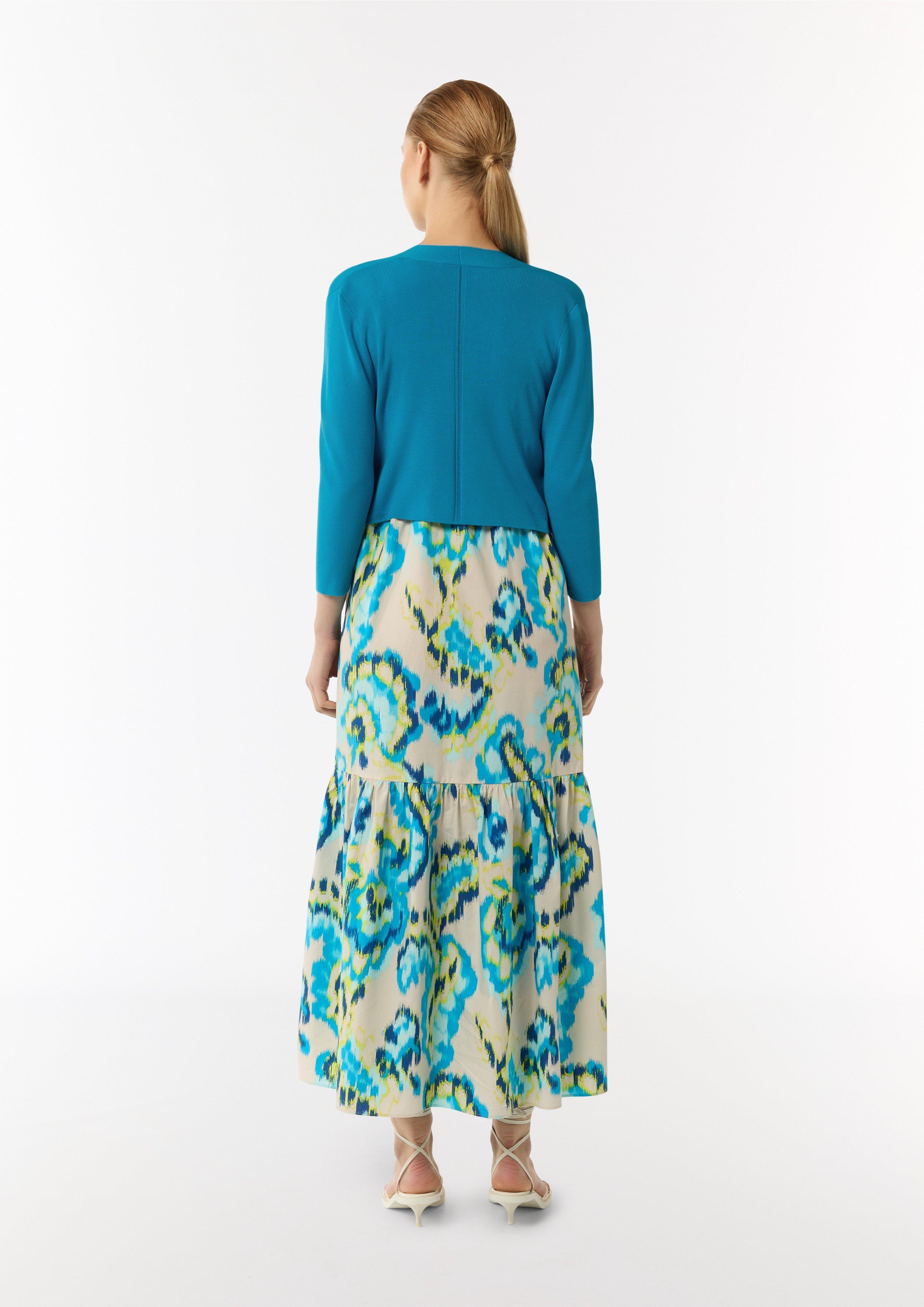 Verkürzte Strickjacke aus Viskosemix - pastelltürkis