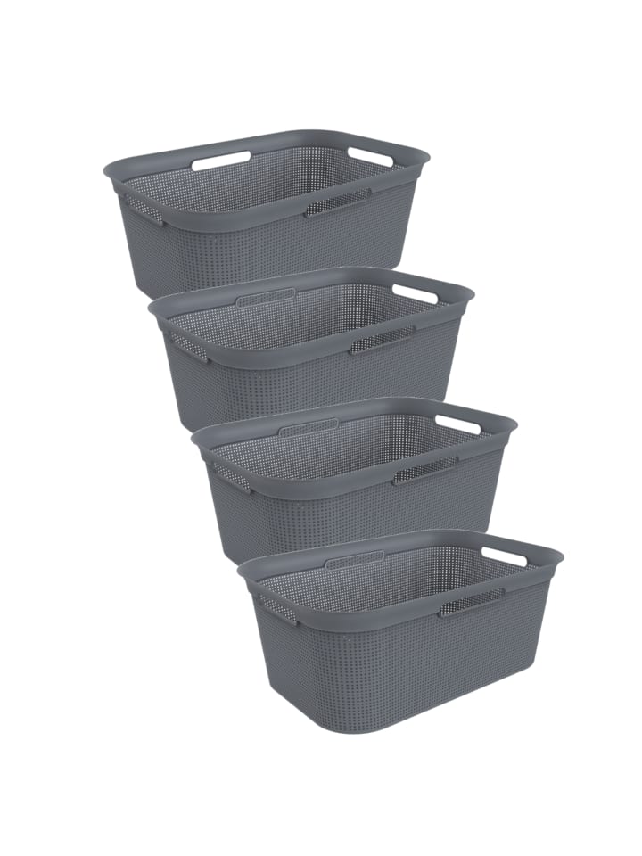 Rotho Brisen 4er-Set Wäschekorb 40l, Kunststoff (PP) BPA-frei in Anthrazit günstig kaufen onesize