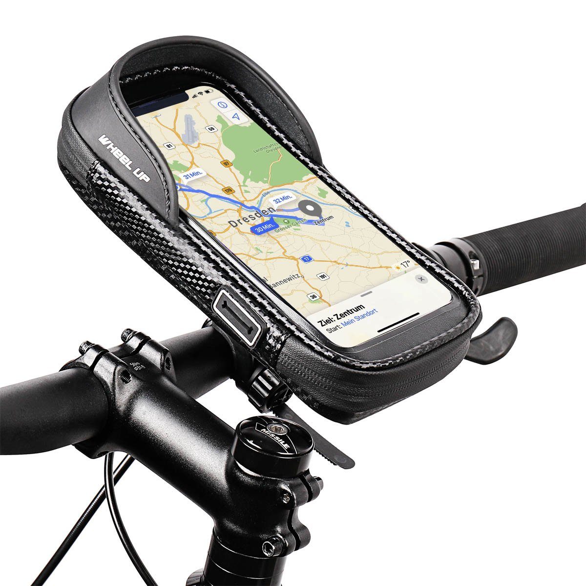 MidGard Fahrradtasche für Lenker, Smartphone-Halterung, Handy-Tasche für Fahrrad, e-Bike
