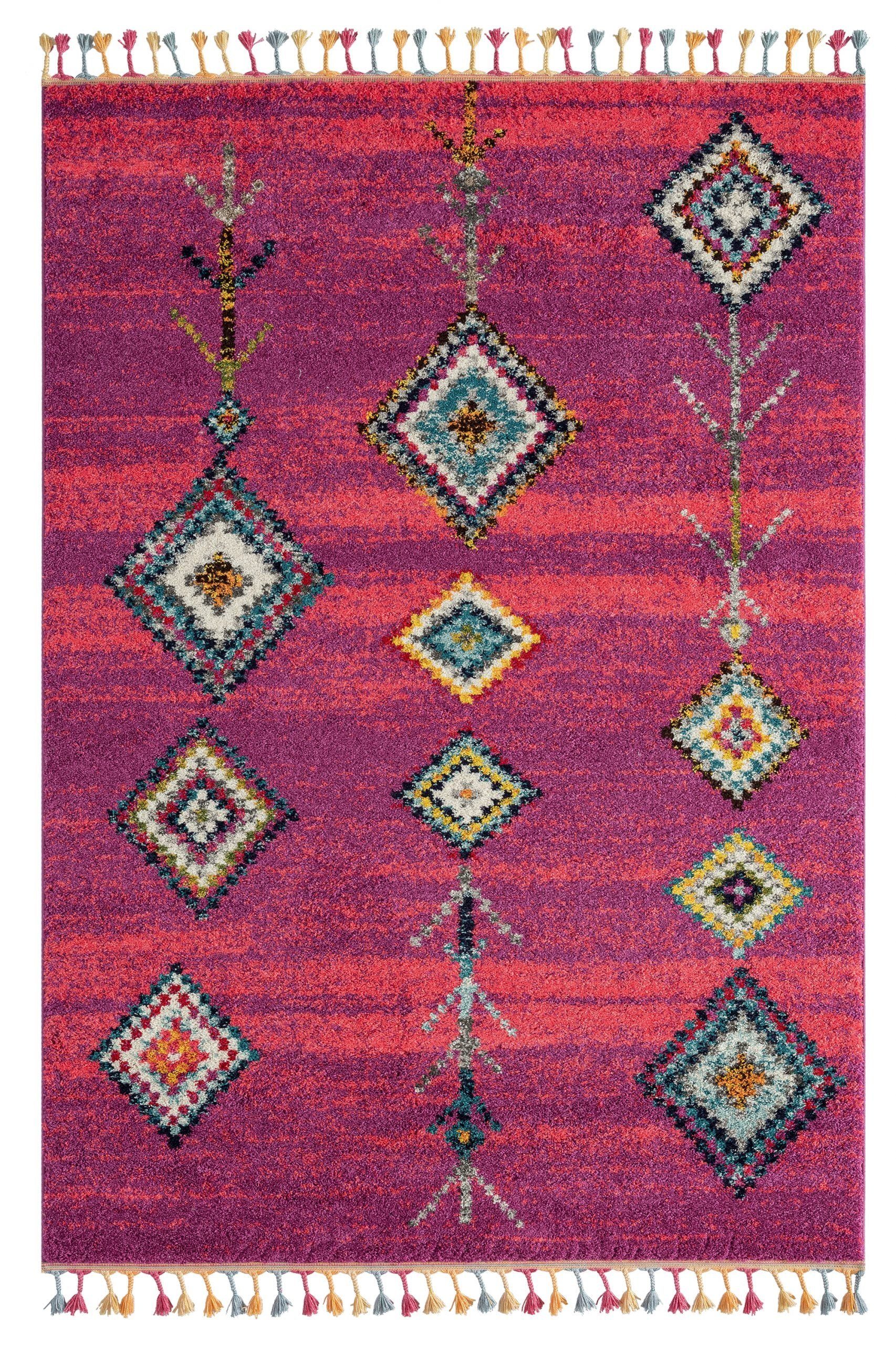 Hochflor-Teppich Marakesh-Teppich Rutschfest, TEPPIA, Höhe: 20 mm, Hochwertiger Teppich aus Polypropylen I Moderner Schlafzimmerteppich
