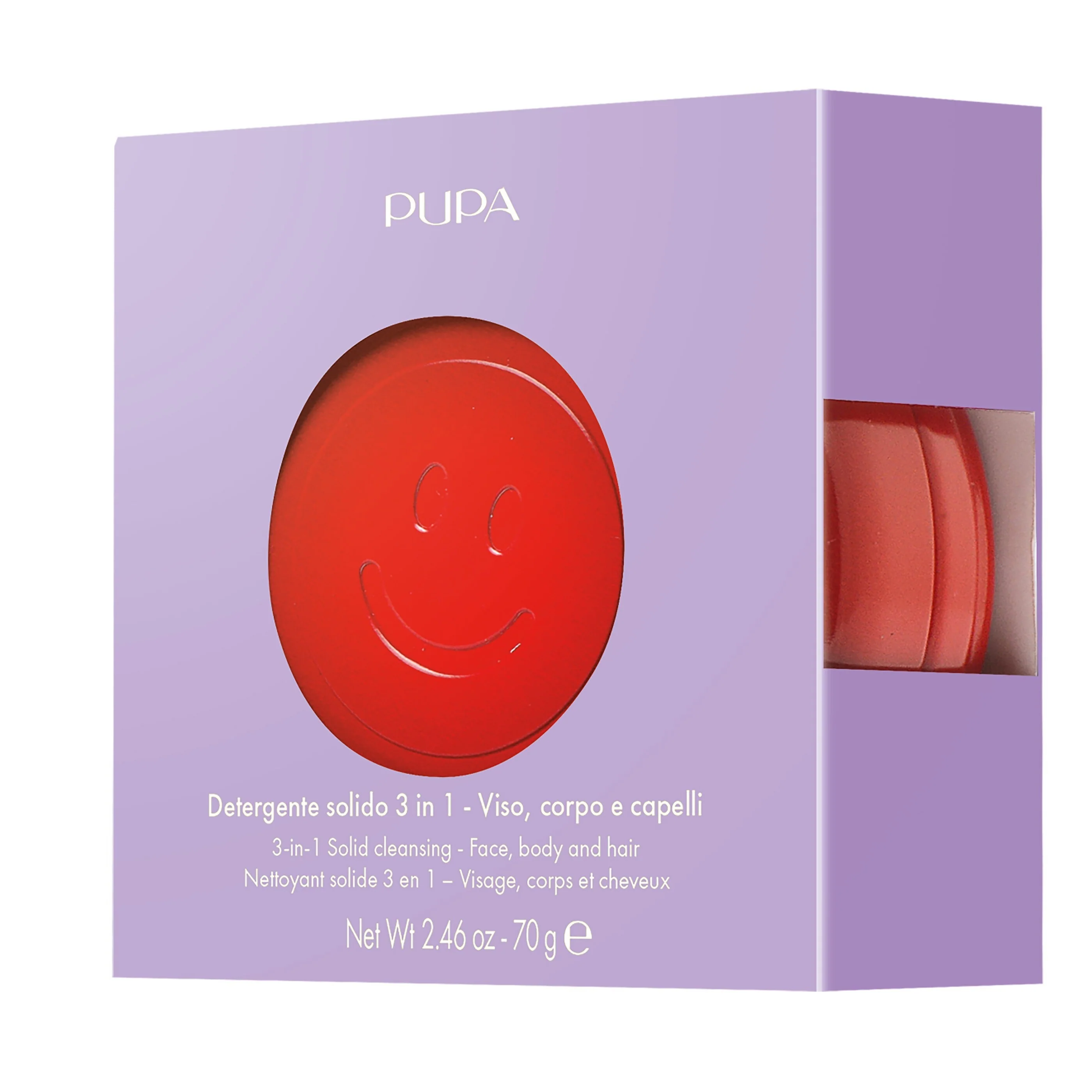 Happy Box 3 en 1 Set de Limpiadores Sólidos Cherry Bomb - Set para Rostro y Cuerpo, Jabón Limpiador Facial