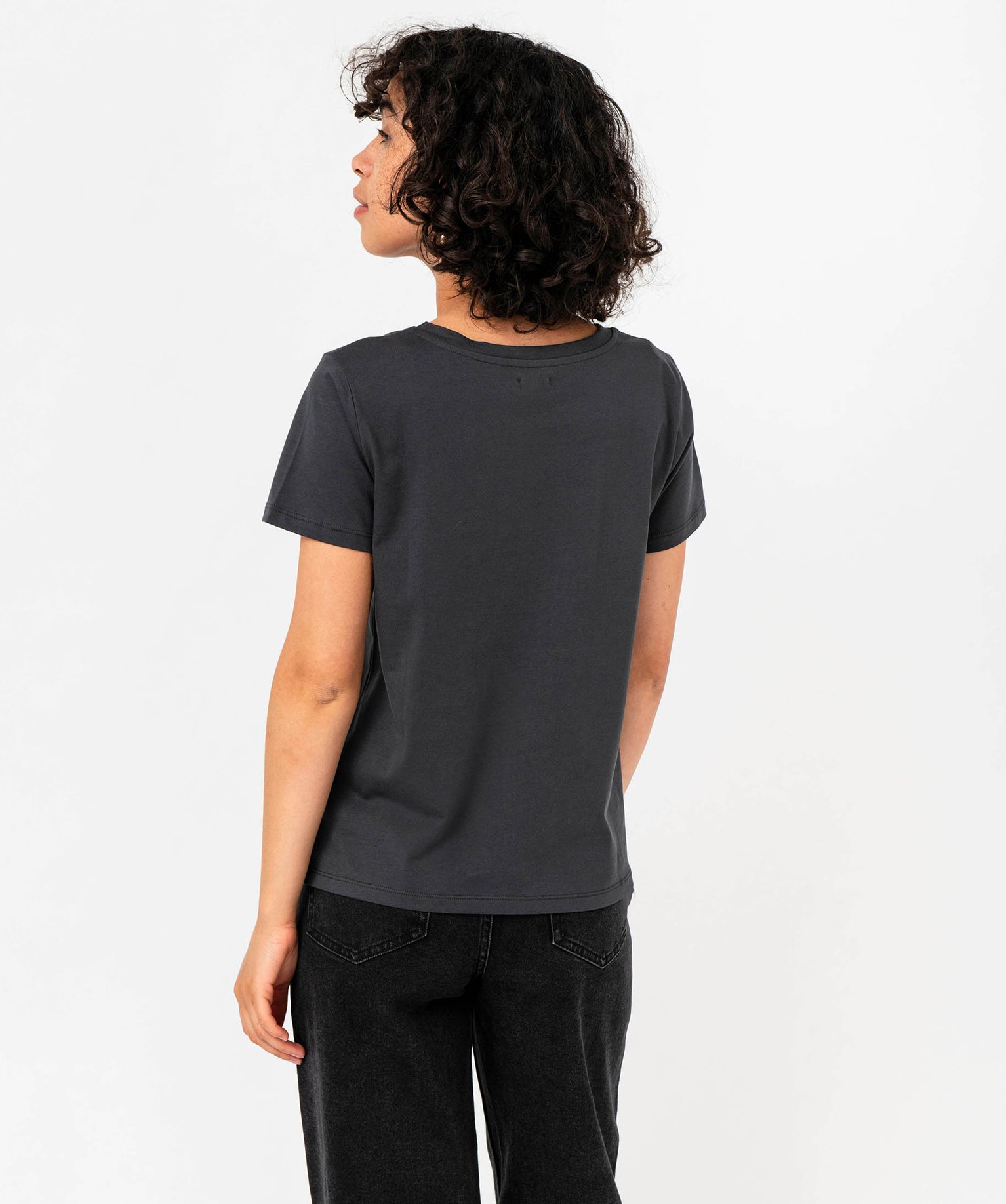 Tee-shirt à manches courtes avec inscription vintage femme gris | GEMO