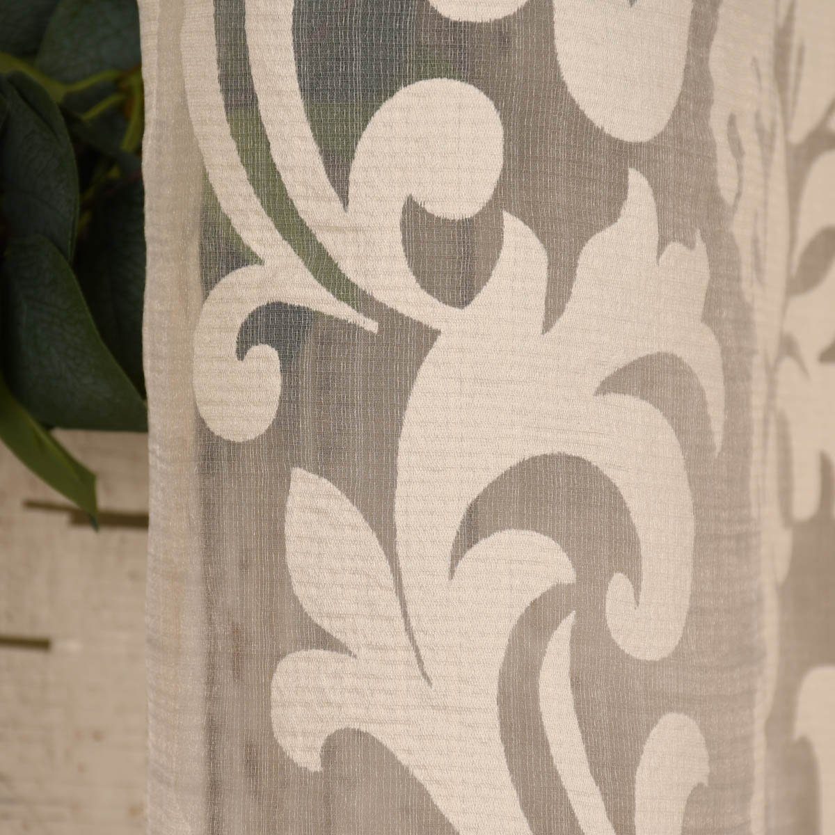 Meterware Rasch Textil Stores Ausbrenner Dali Ornamente beige 280cm, halbtransparent, Viskose, überbreit