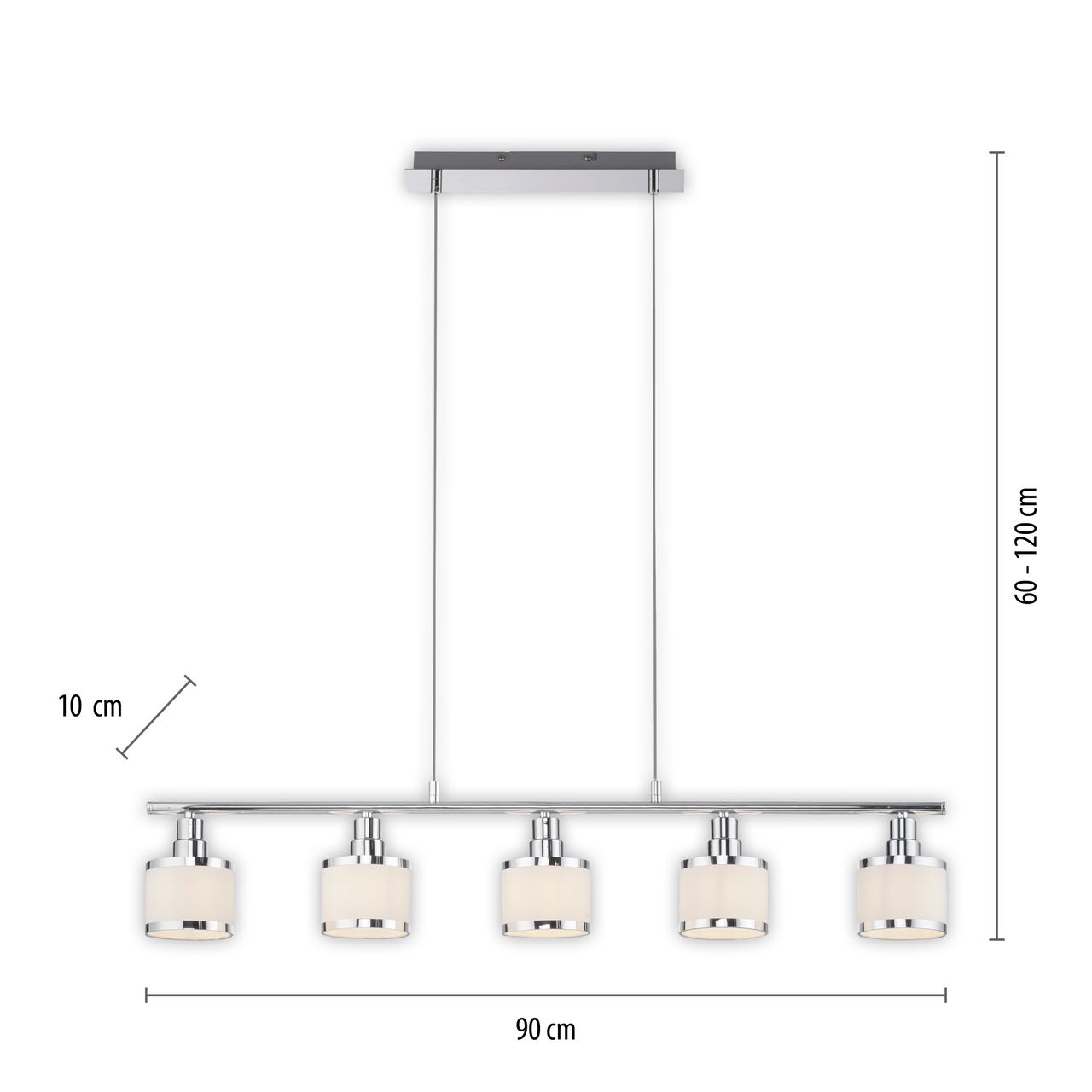 JUST LIGHT LeuchtenDirekt Pendelleuchte ACCOR,  5xE14 max. 25 W, Innenleuchte, IP20