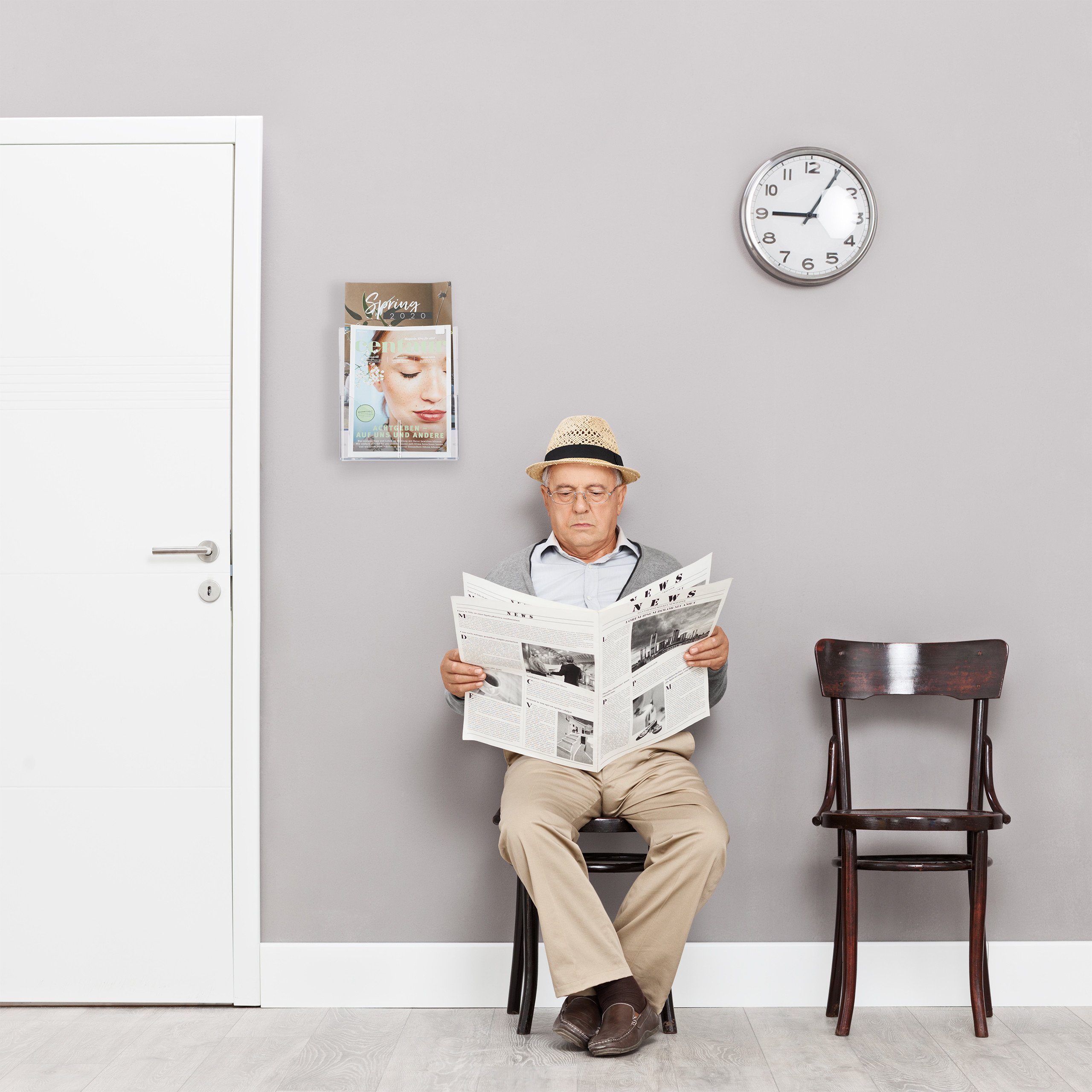 relaxdays Zeitungsständer 10 x Prospekthalter A4 / DIN 2 Etagen