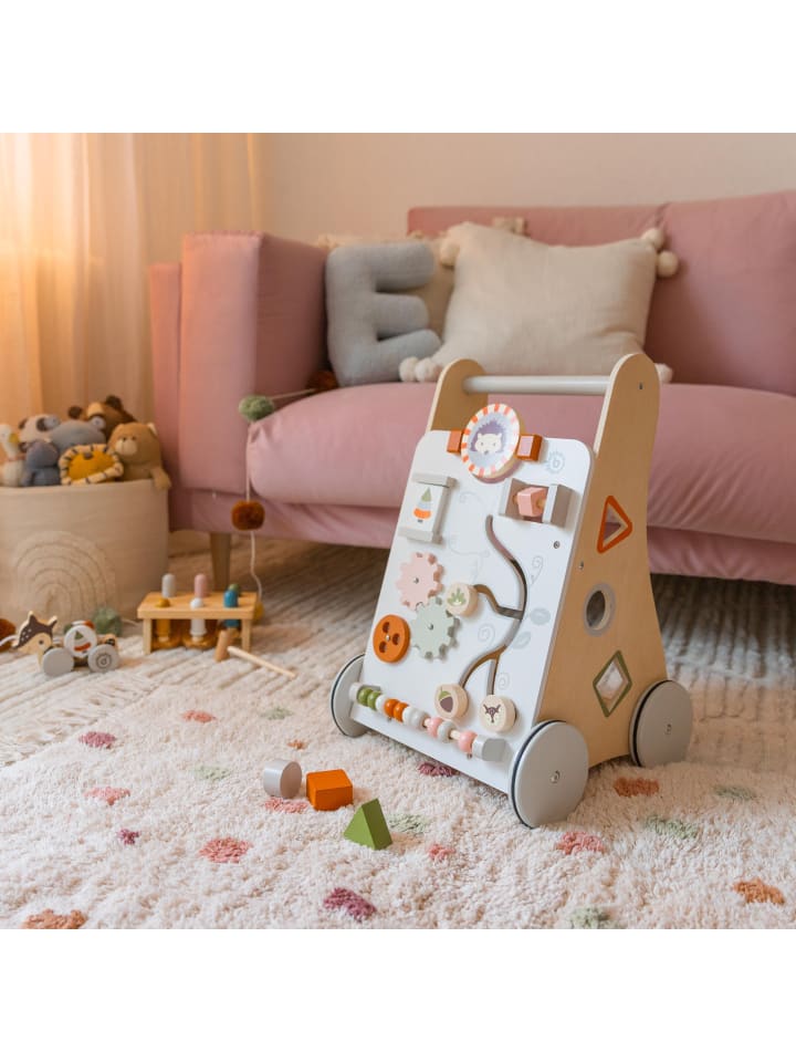 Bieco Spielwaren Lauflernwagen Holz mit Aktivitäten in Weiß günstig kaufen onesize