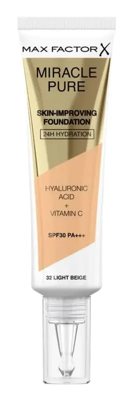 „Max Factor Miracle Pure“ makiažo pagrindas, 32 šviesiai smėlio spalvos