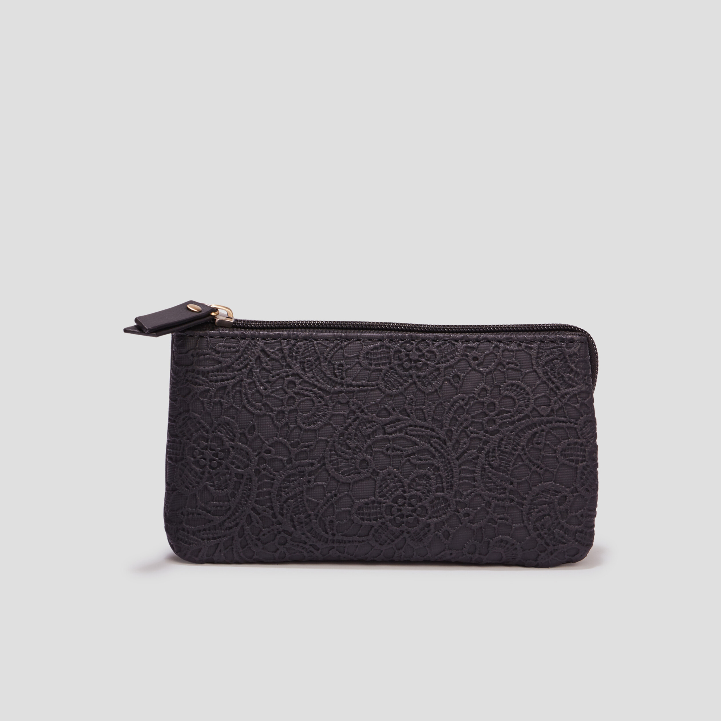 Portefeuille brodé noir femme | La Halle