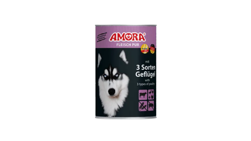 AMORA Dog Dose Fleisch Pur Adult 3 Sorten Geflügel 400 g