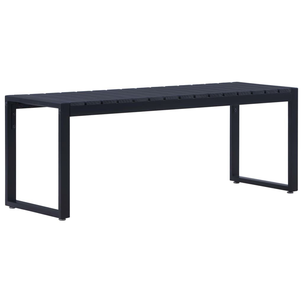 vidaXL Gartenbank Gartenbank 120,5 cm PS-Platte Schwarz (1-St)