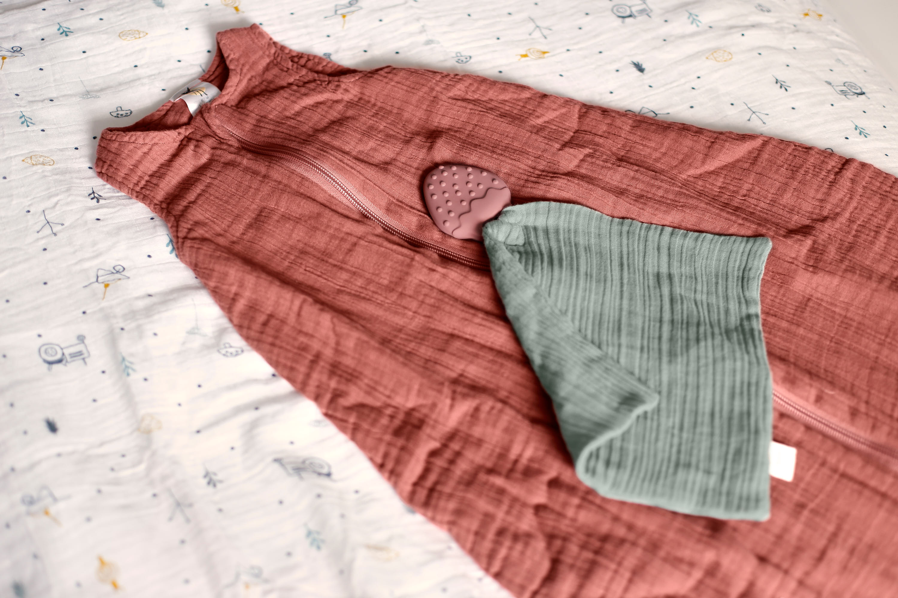Baby Sommerschlafsack Tog 1 - Bio Baumwolle, Rosewood Rosa