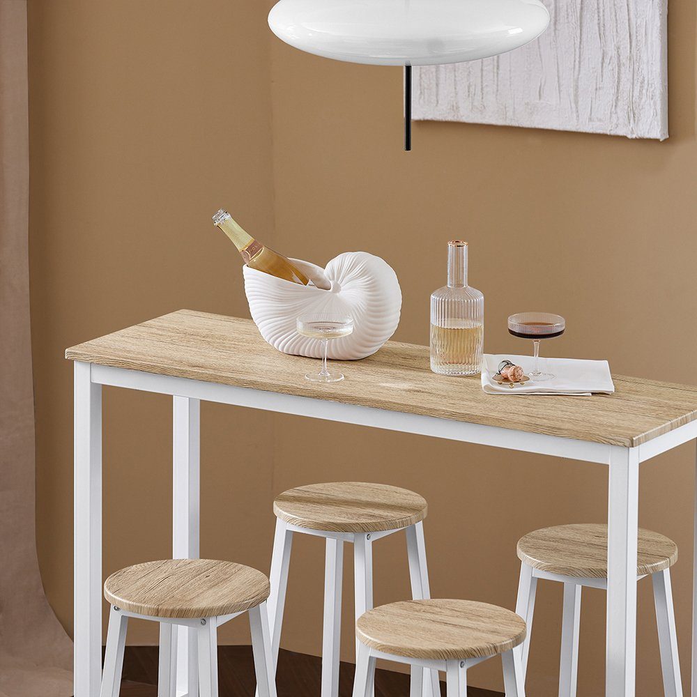 SoBuy Bartisch OGT22, 5-teilig Bartisch mit Stühlen Esstisch im Industrie-Design