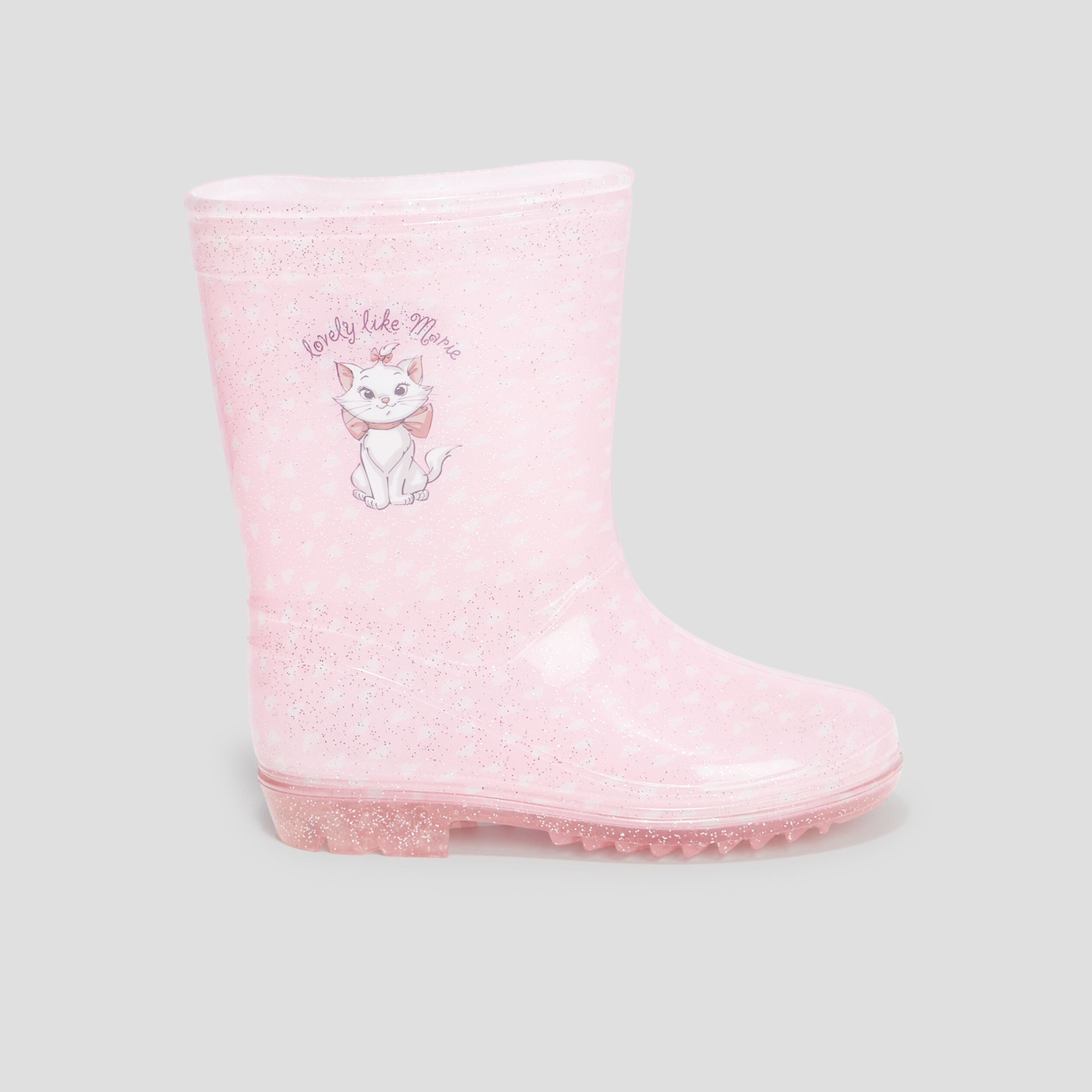 Bottes de pluie à paillettes Aristochats rose fille | La Halle