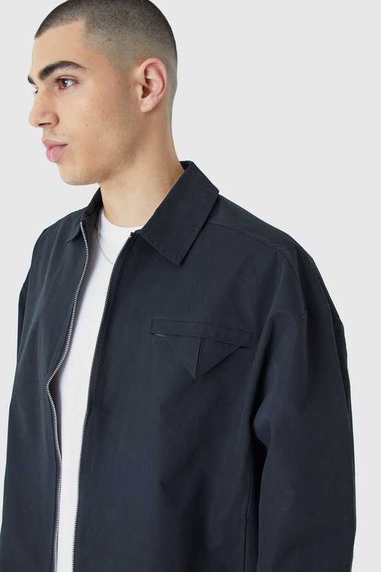 Kastige Twill Harrington-Jacke