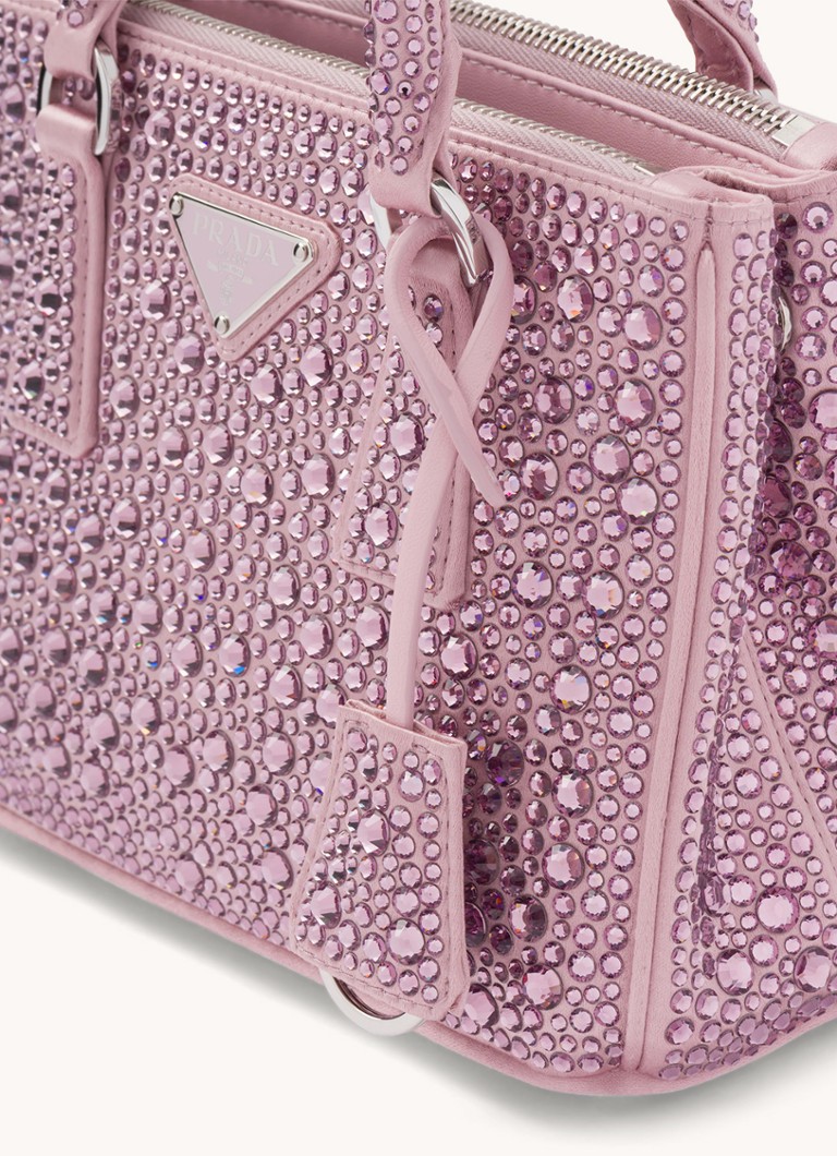 Prada Galleria Mini-veske med strass og avtakbar skulderrem
