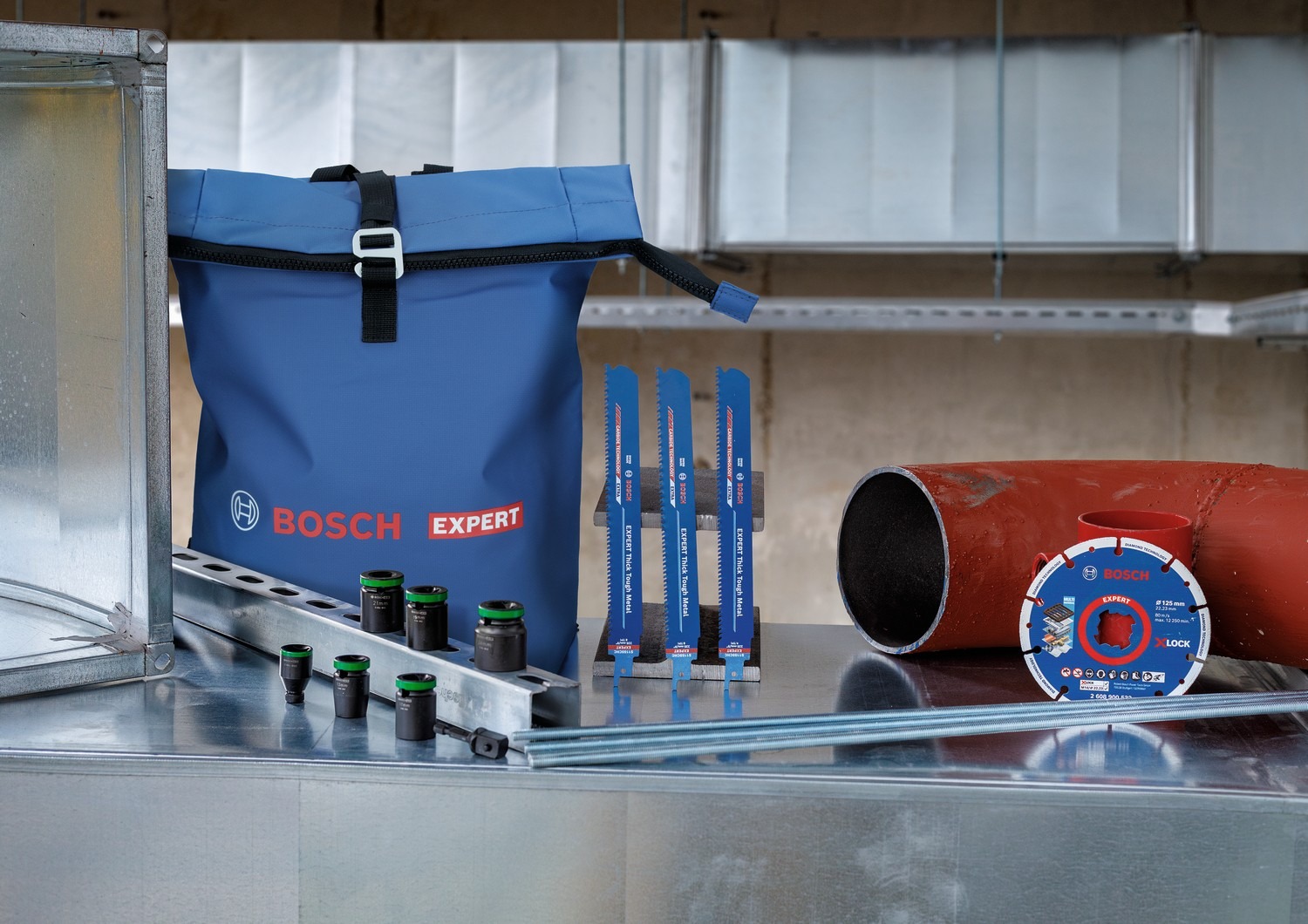 Bosch Blue Zubehör 061599768E Abbruch- und Montage-Set im Rucksack, 11-teilig