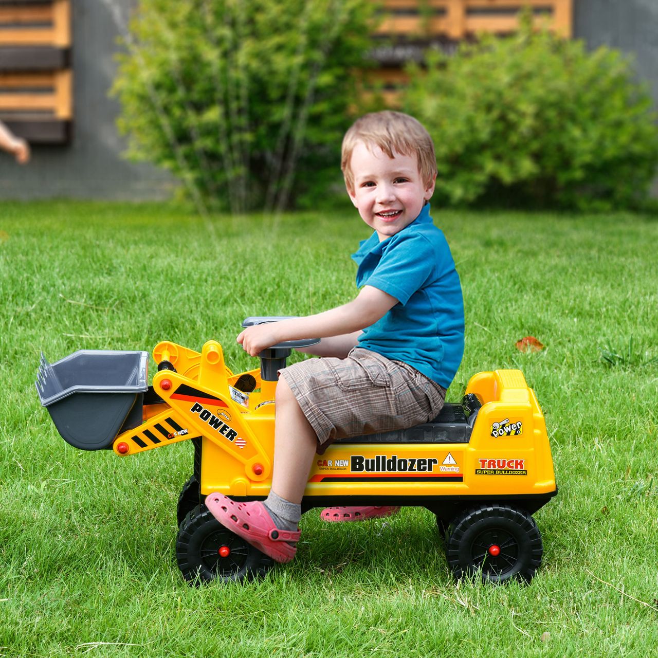 HOMCOM Sitzbagger für Kinder Kinderbagger Rutsch Auto für Kinder 2-3 Jahre