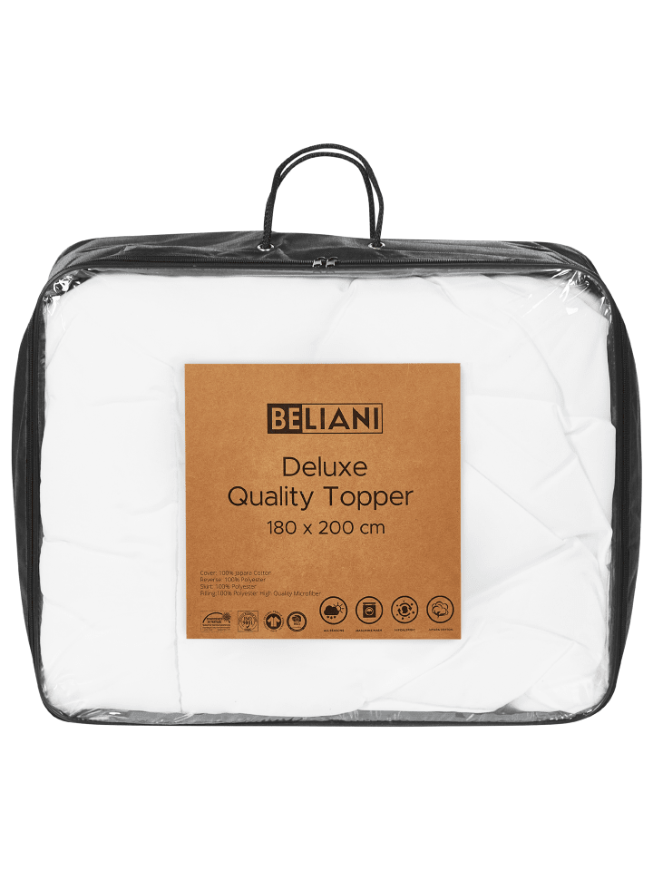 Beliani Topper MULHACEN in Weiß - (W) 180 x (H) 4 x (L) 200 cm günstig kaufen onesize