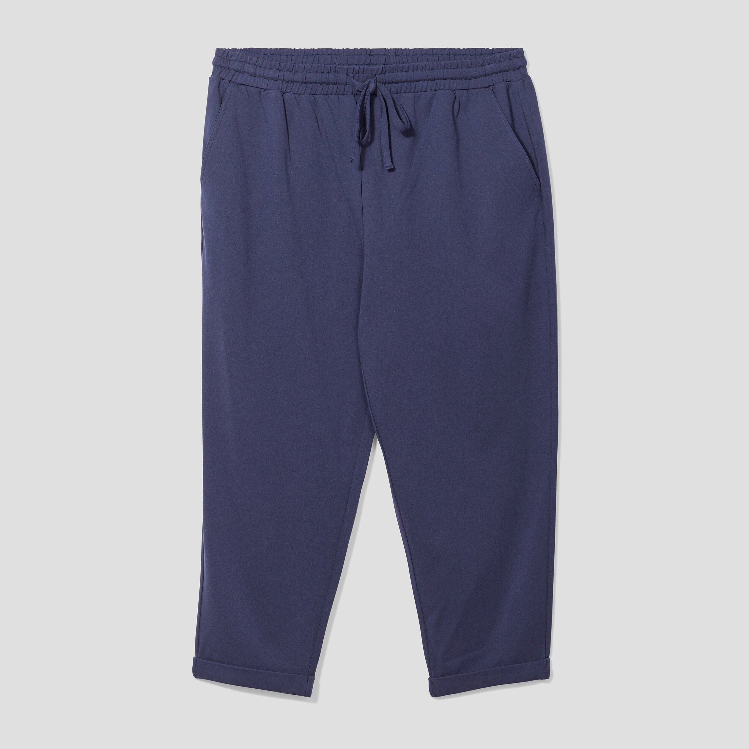 Pantalon de jogging taille élastiquée bleu marine femme grande taille | La Halle