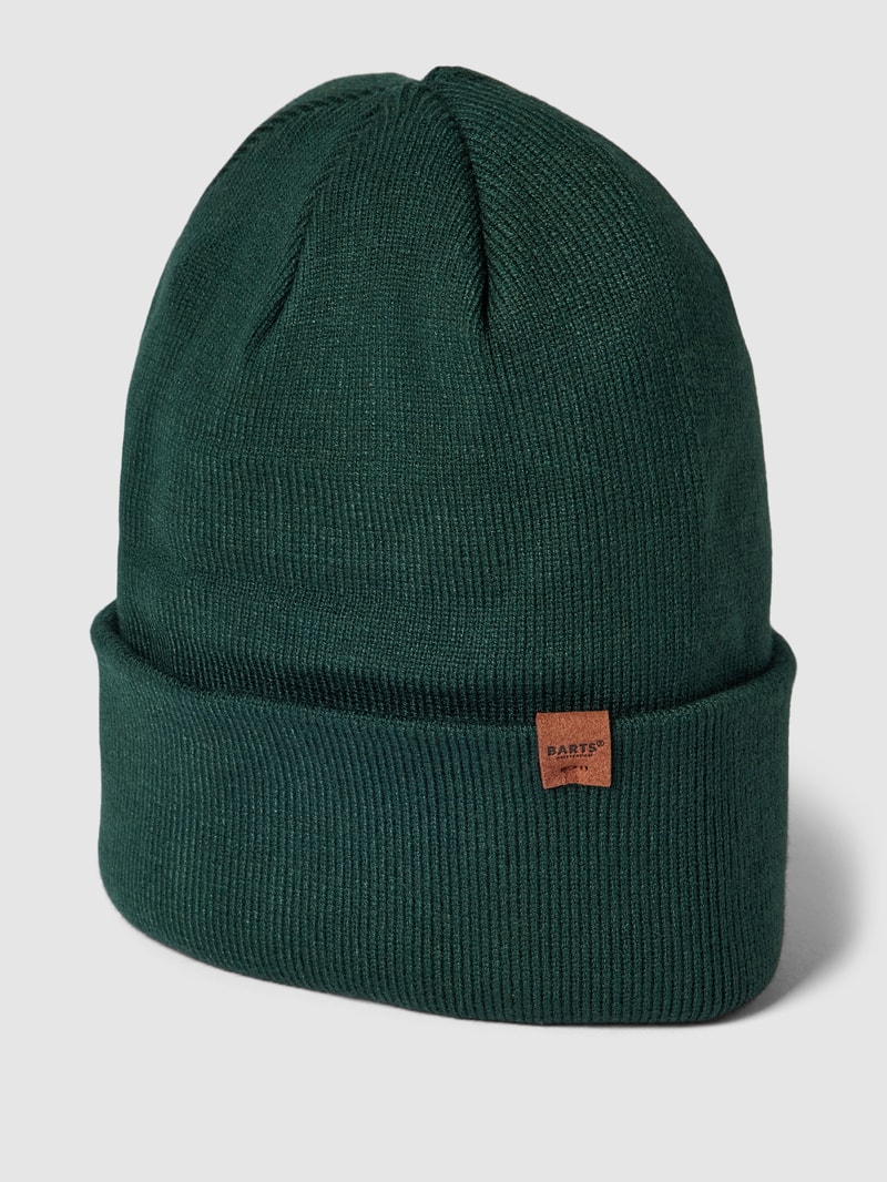 Beanie mit Label-Detail Modell 'WILLES' in grün