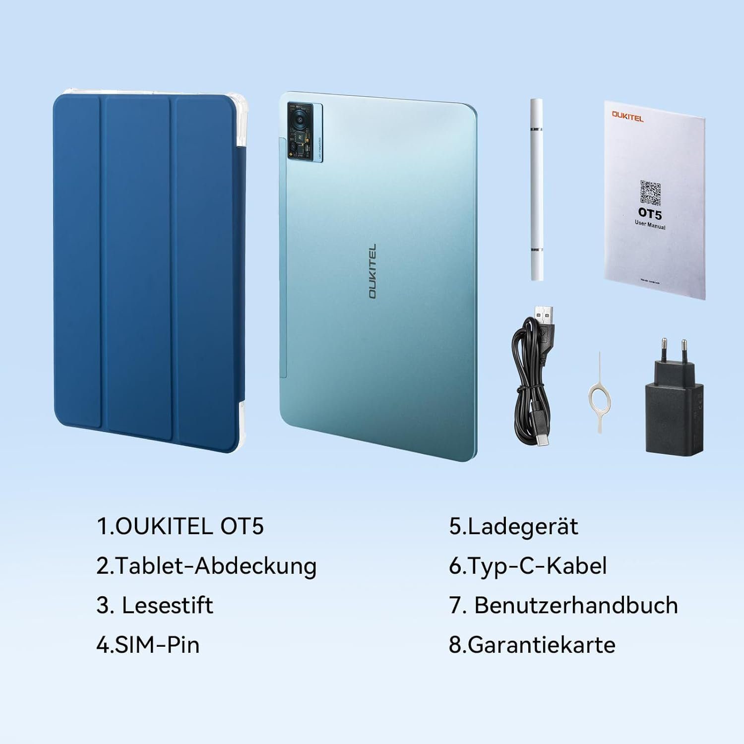 OUKITEL OT5 2K Display Helio G99 36GB RAM Gaming Tablet (12