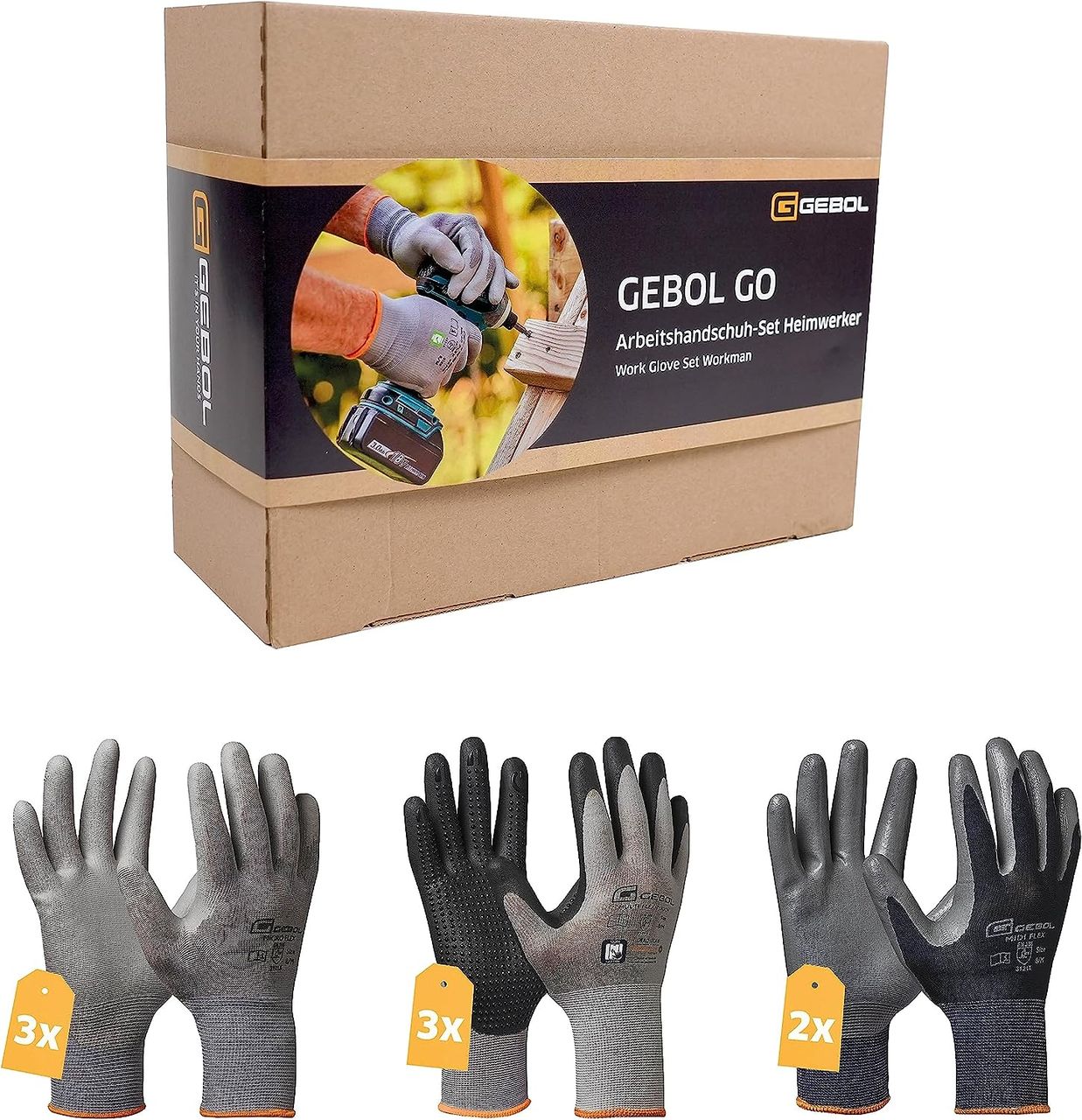 Gebol GO Arbeitshandschuh-Set HEIMWERKER