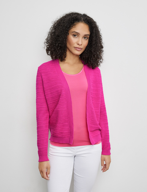 Offene Strickjacke aus Baumwoll-Leinen