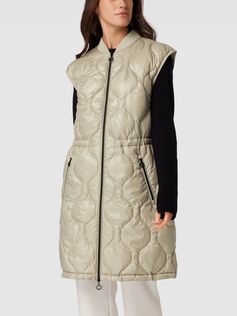 Steppweste mit Strukturmuster in beige