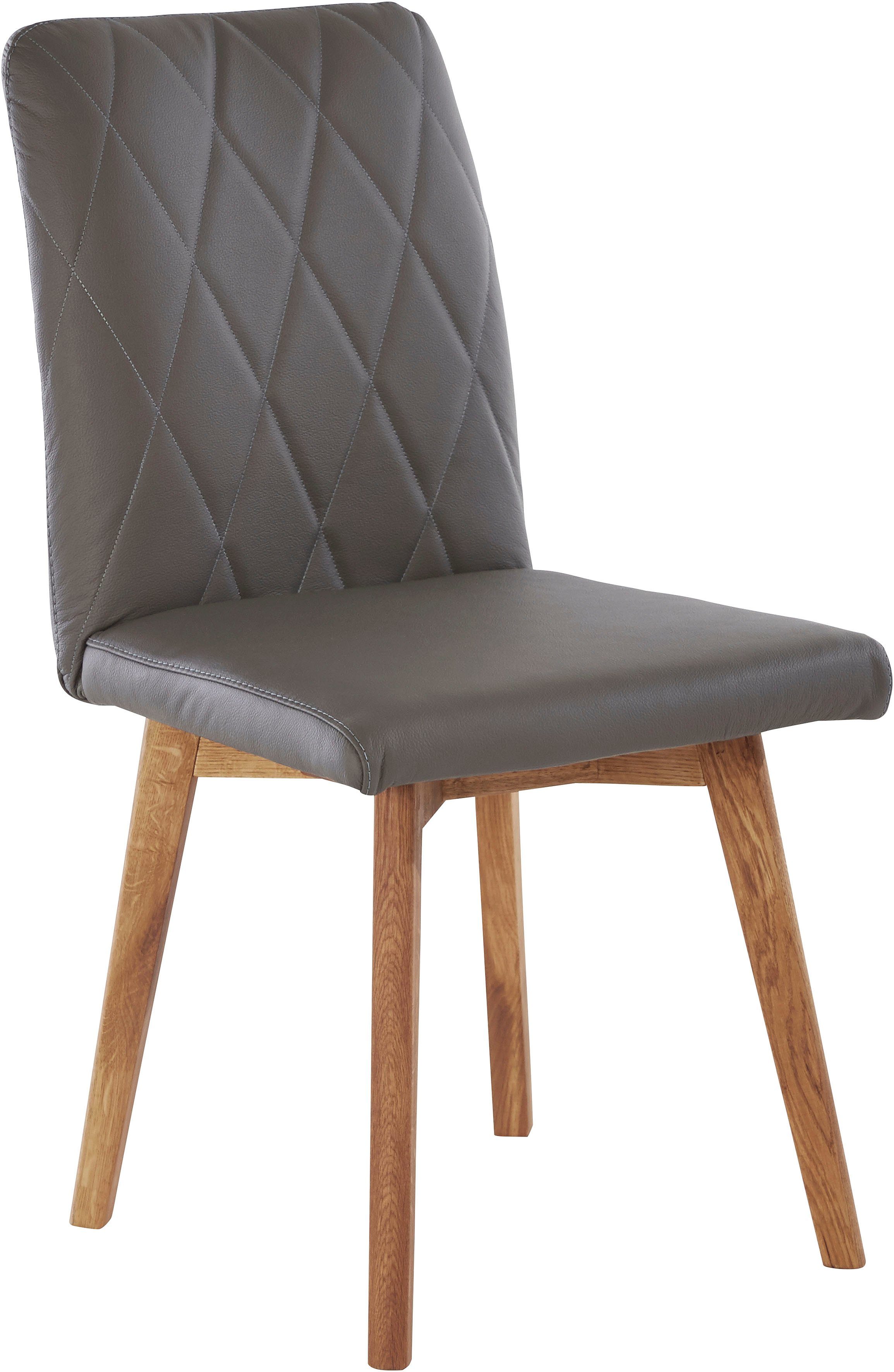 Home affaire 4-Fußstuhl Brest (Set, 2 St), Gestell aus Eiche Massivholz geölt