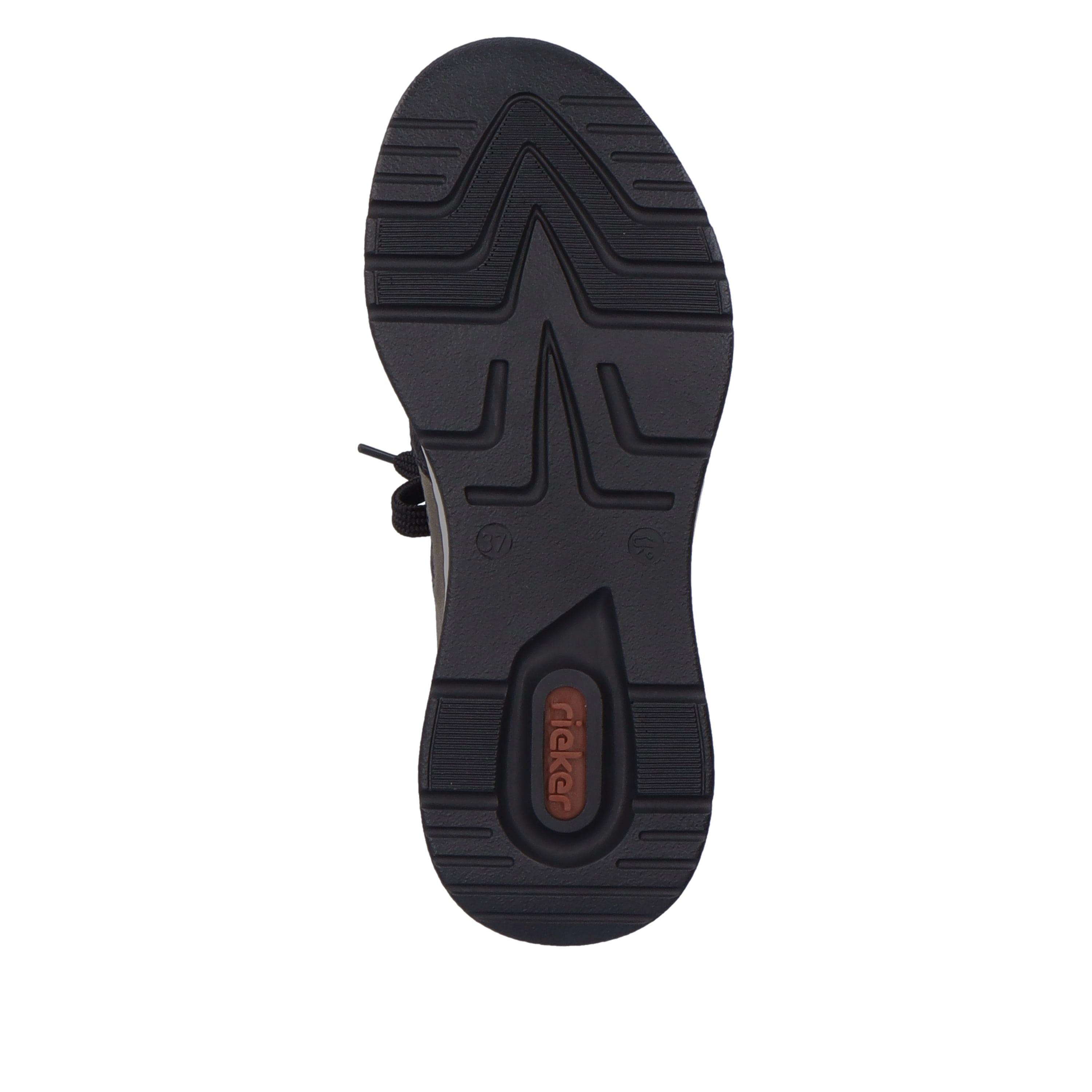 Rieker Damen Slipper tiefschwarz-khaki