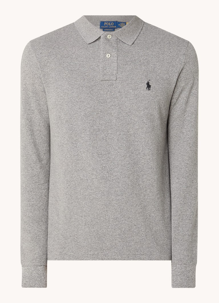 Cămașă cu mânecă lungă din bumbac piqué Polo Ralph Lauren, cu croială slim și croială ajustată