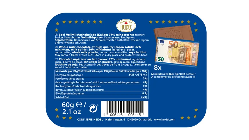 HEIDEL Euro Geldkassette 60 g
