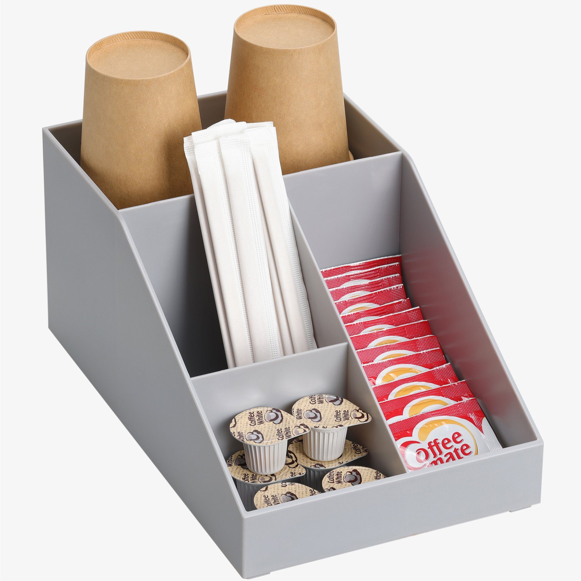 Navaris Kaffee- /Teestation Kaffee Spender Organizer - Aufbewahrung von Zubehör - Kaffeebar grau