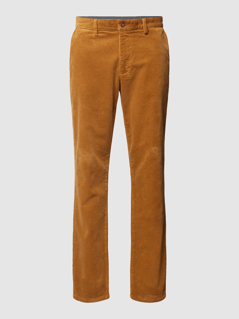 Cordhose mit Stretch-Anteil in dunkelgelb
