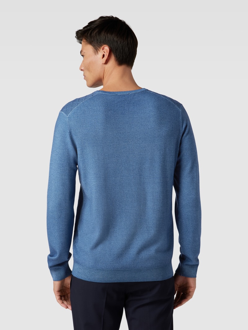 Strickpullover aus Wolle mit Rundhalsausschnitt in hellblau