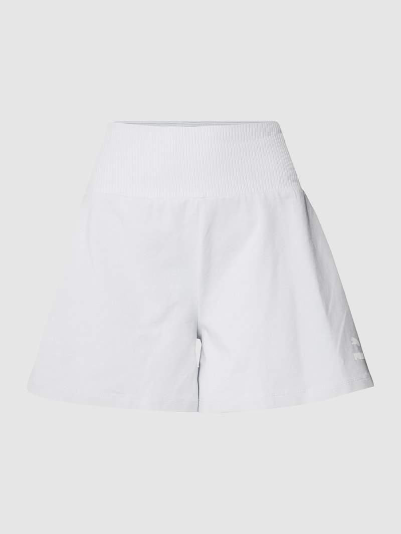 Shorts mit Label-Print in hellblau