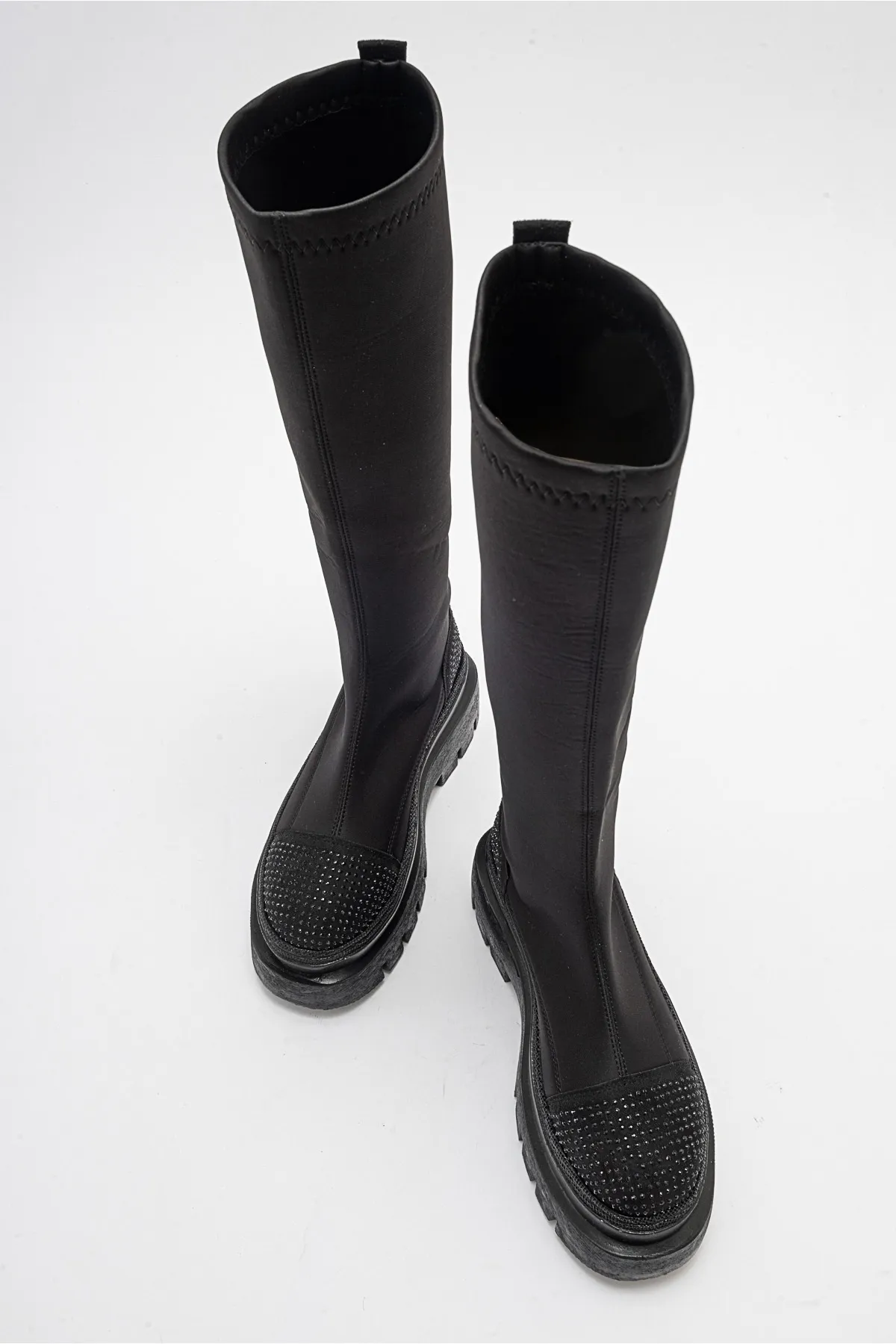 LuviShoes  ALBERT Black Stone Damenstiefel