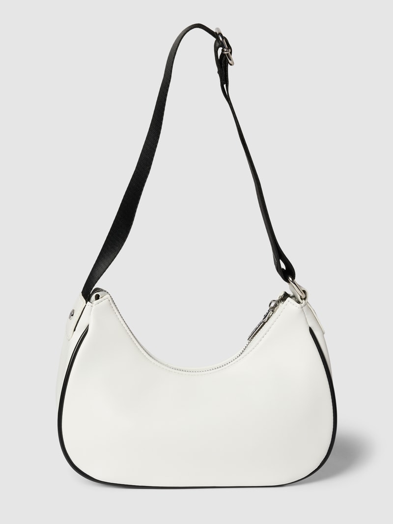 Handtasche mit Label-Stitching Modell 'AMY' in weiß