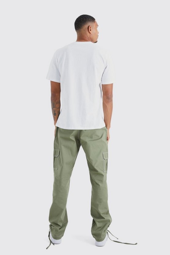 Tall lockere Ripstop Cargo-Hose mit Worldwide-Print